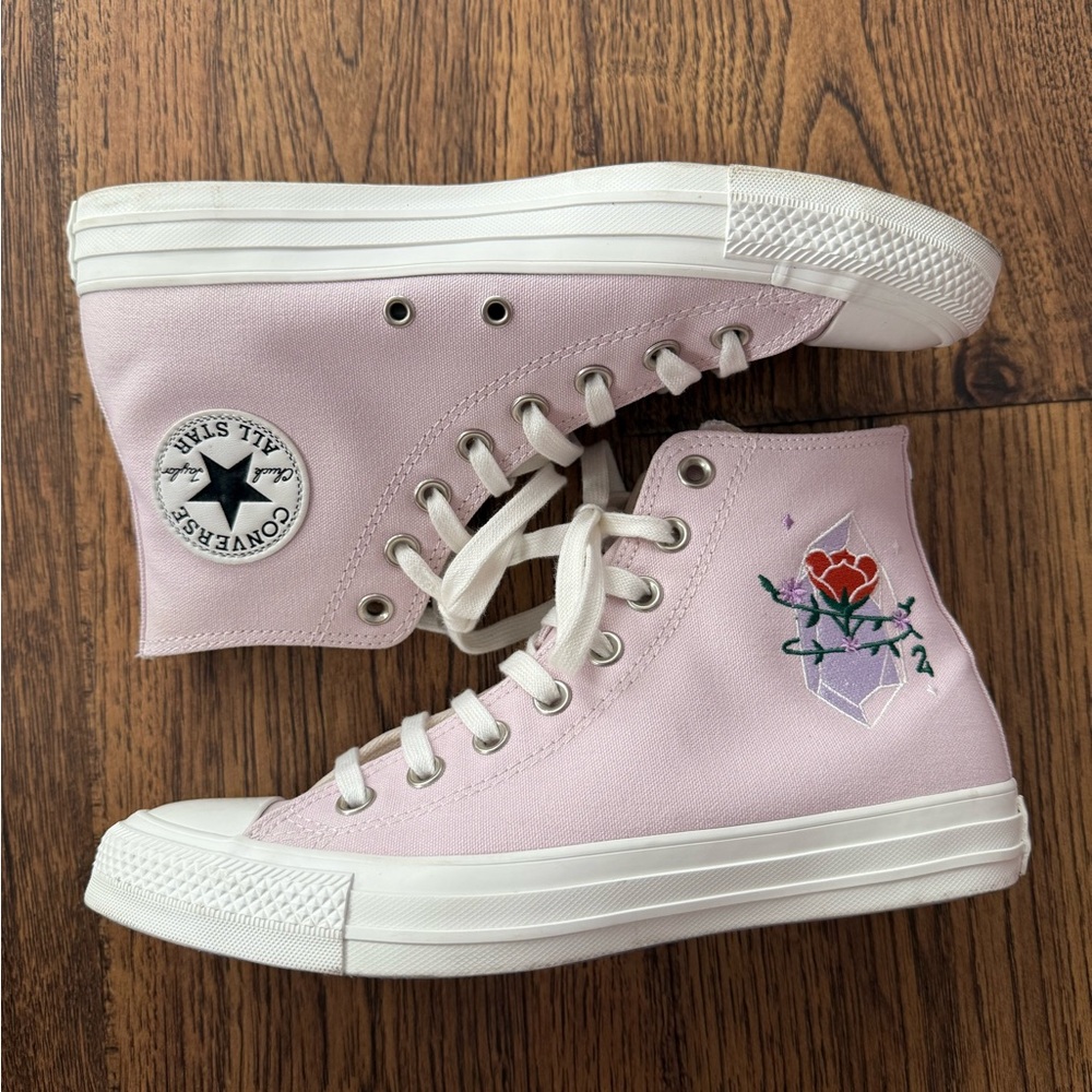 Converse Chuck Taylor All Star High Top Crystal Energy Amethyst embroidered rose - Picture 3 of 10
